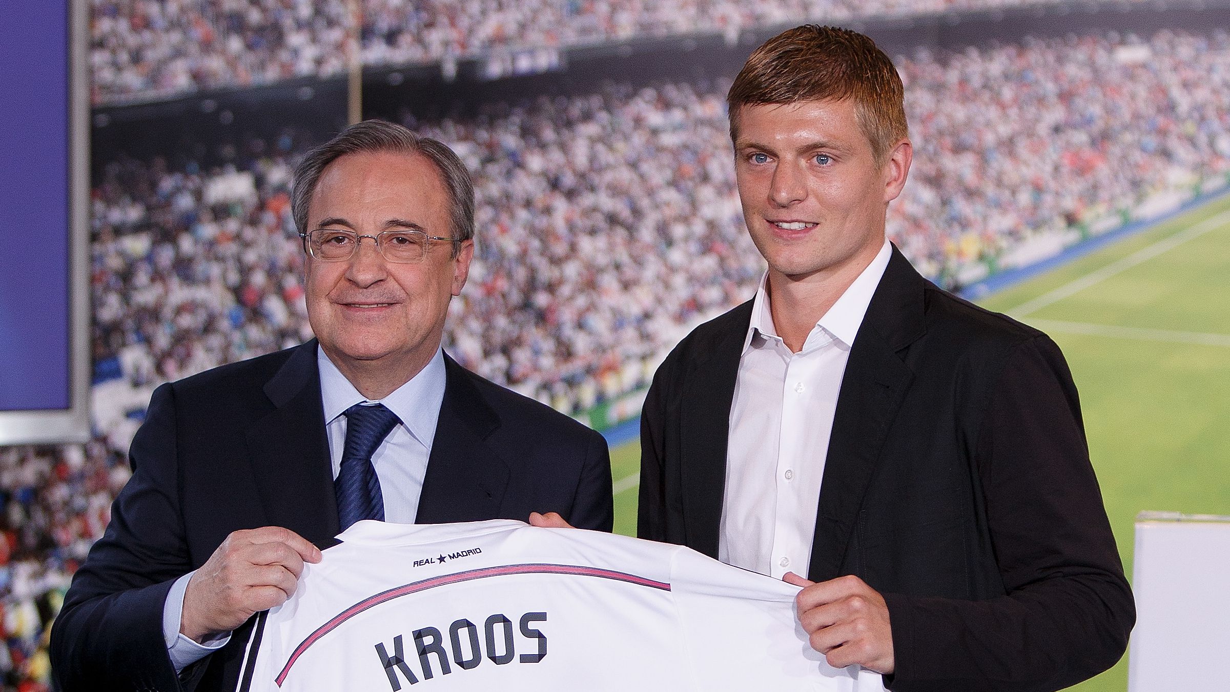 Kroos e Florentino Pérez juntos, em 2014 (Crédito: Getty Images)