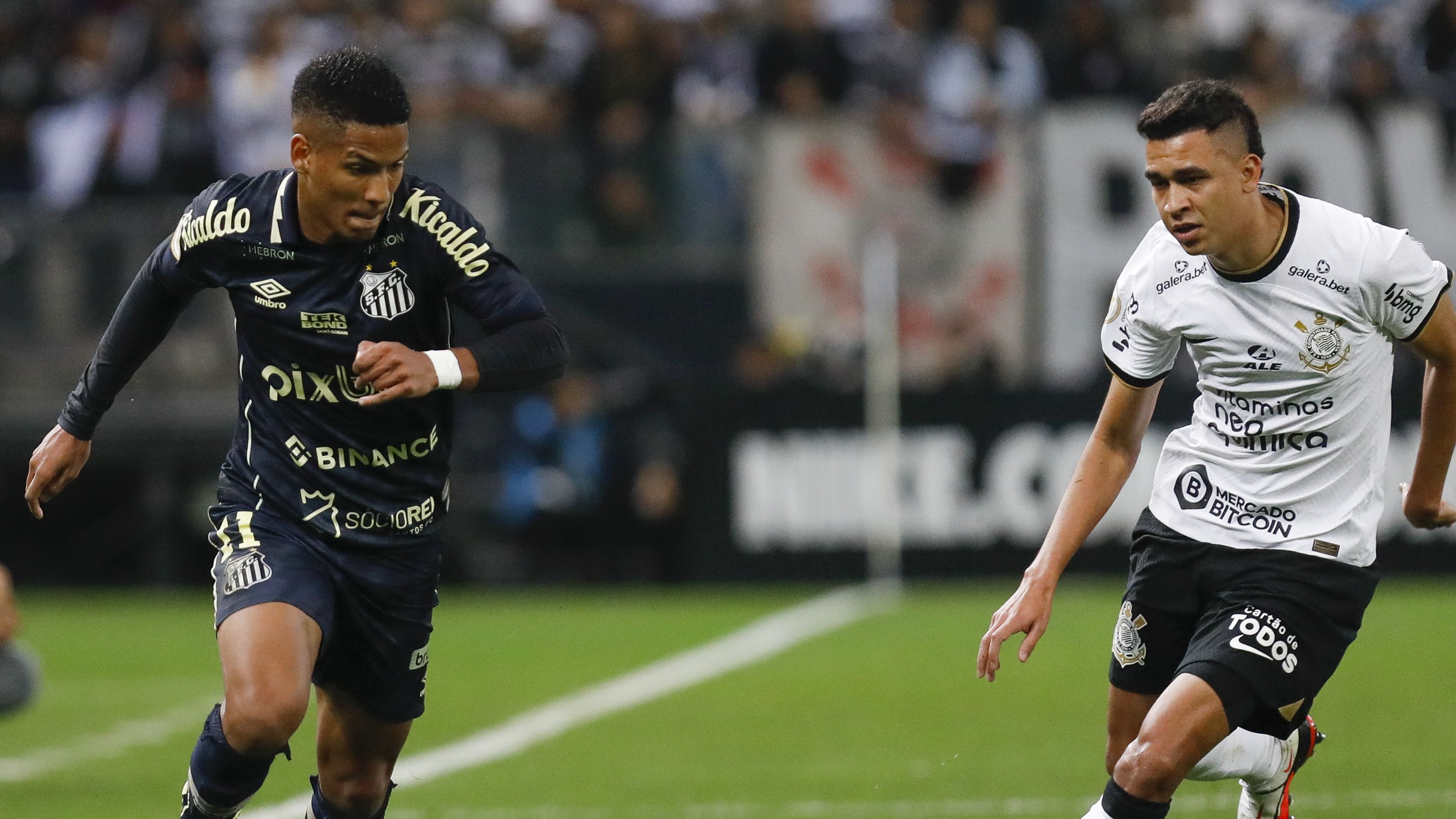 Imagens do último confronto entre Santos e Corinthians (Crédito: Getty Images)