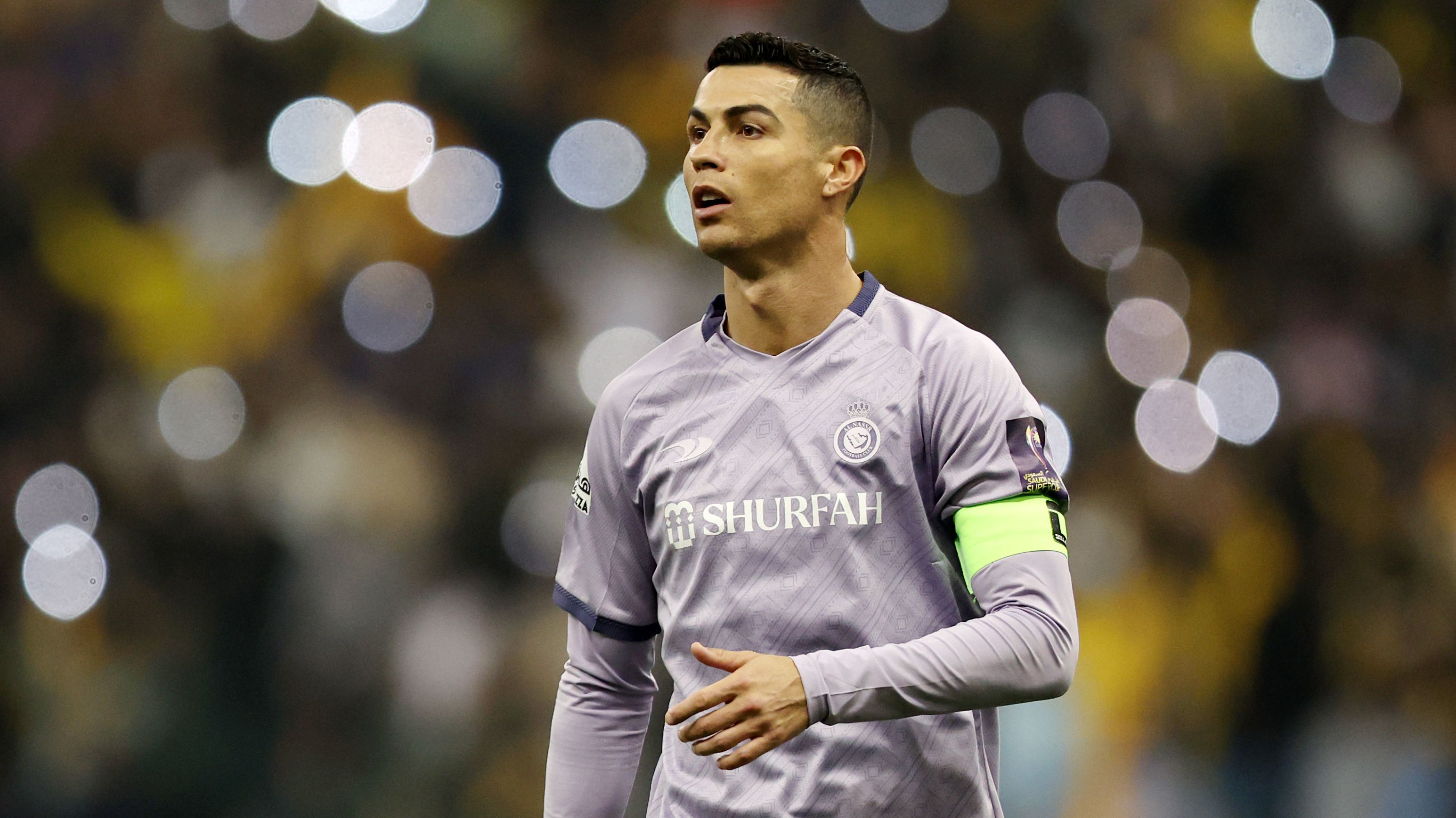 Cristiano Ronaldo em ação pelo Al-Nassr, em partida pela Campeonato Saudita (Crédito: Getty Images)