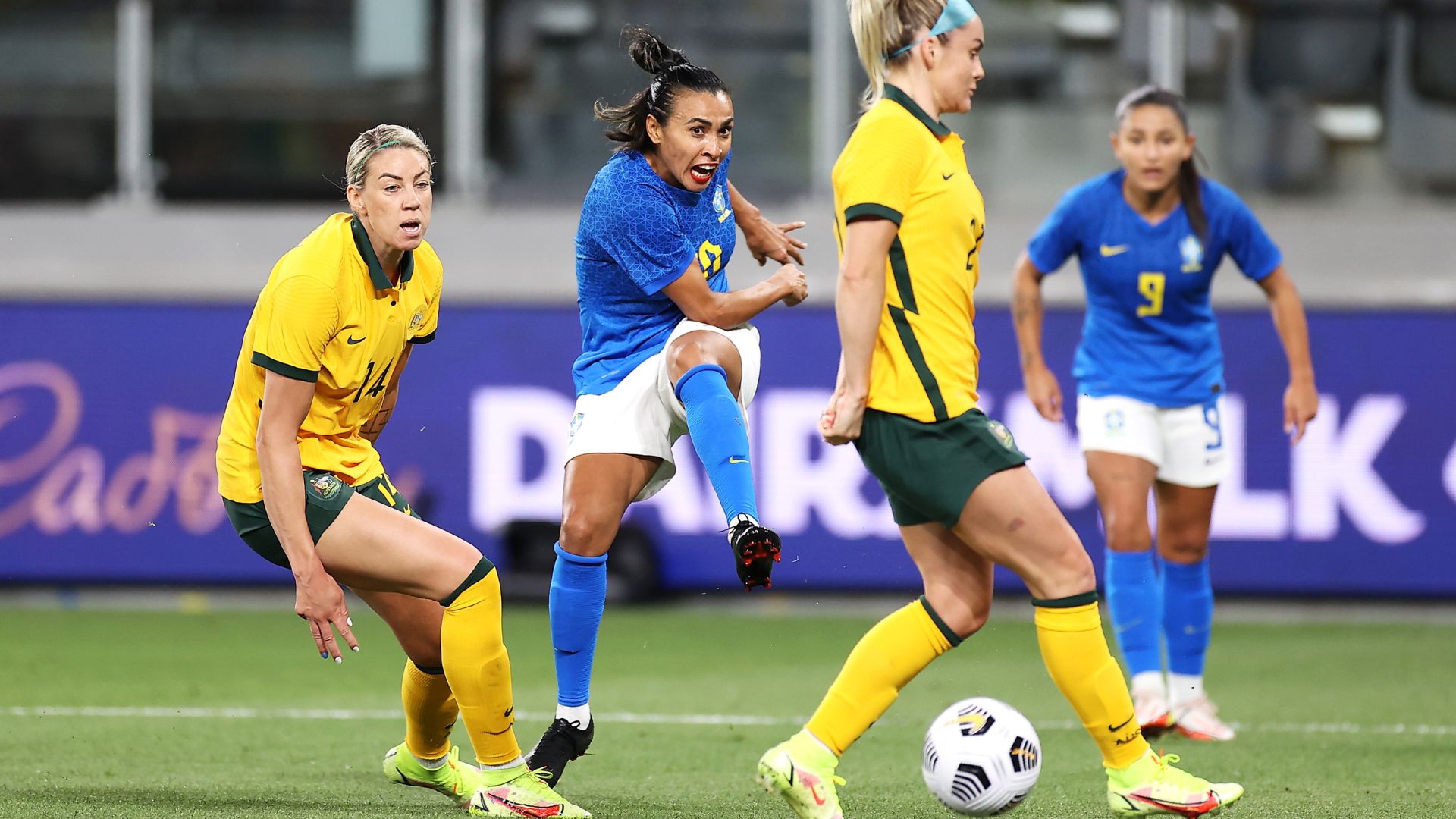 Marta em ação contra a Austrália (Crédito: Getty Images)