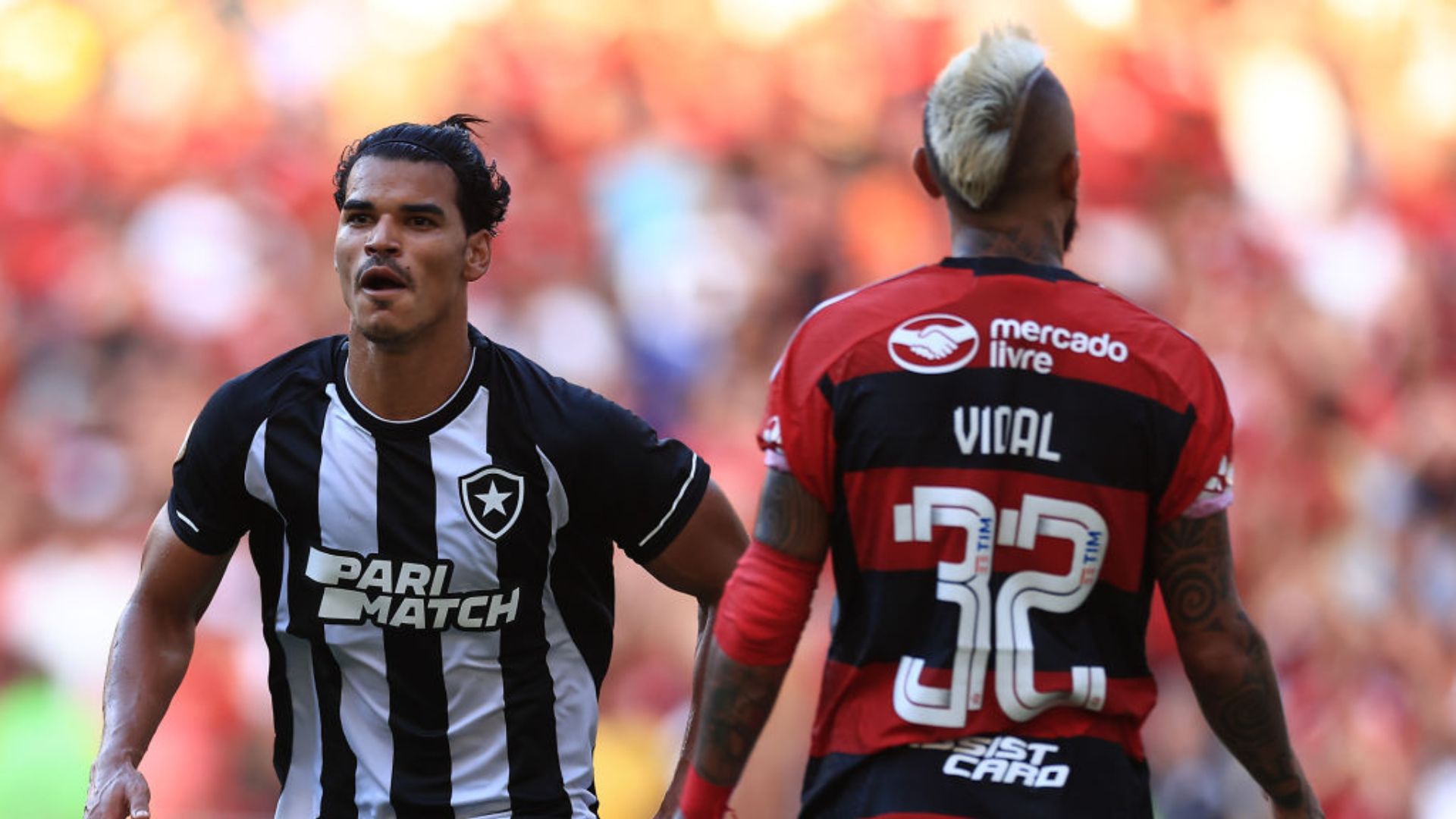 Botafogo em ação contra o Flamengo