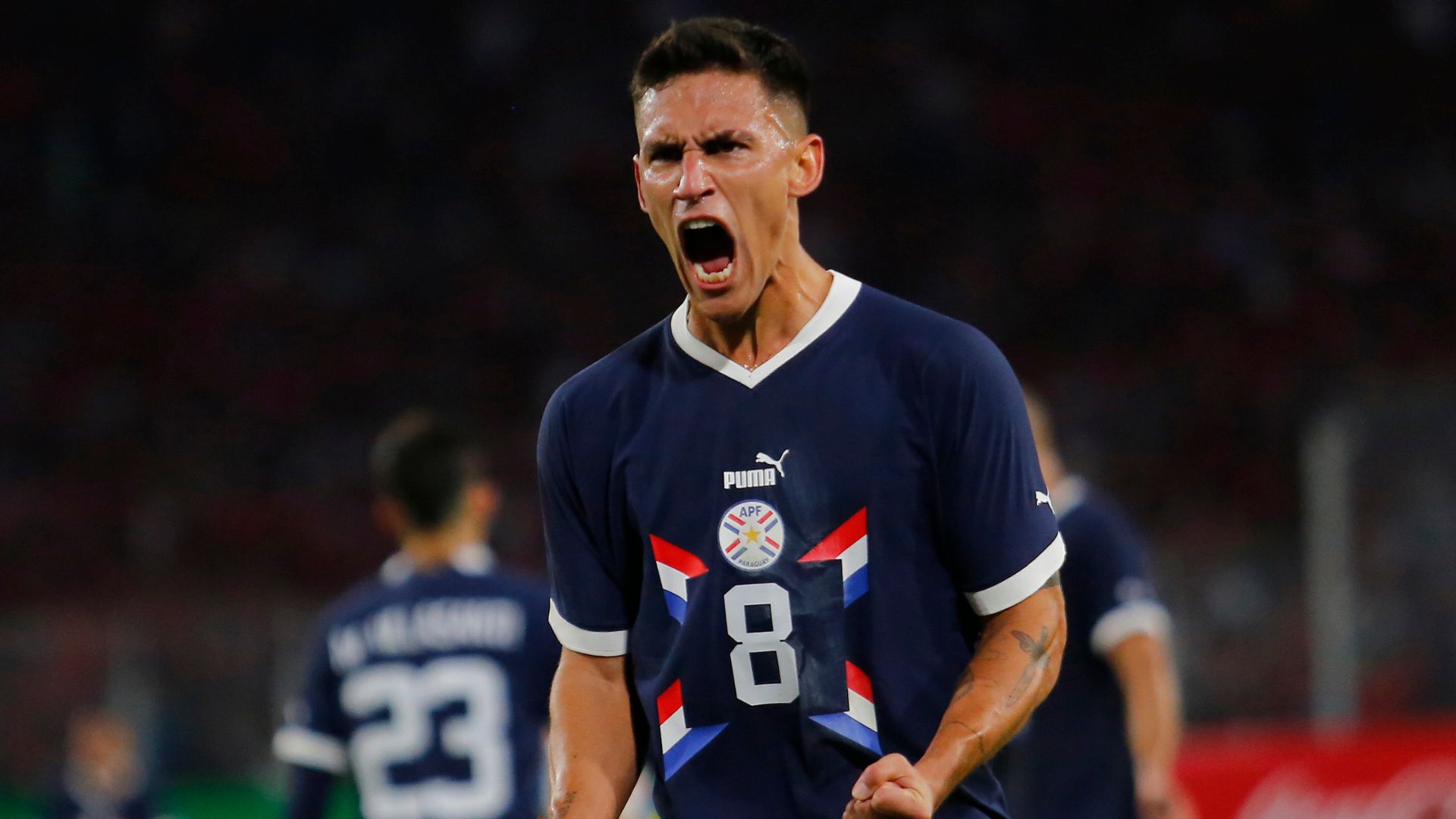 Rojas comemorando gol pela seleção do Paraguai (Crédito: Getty Images)