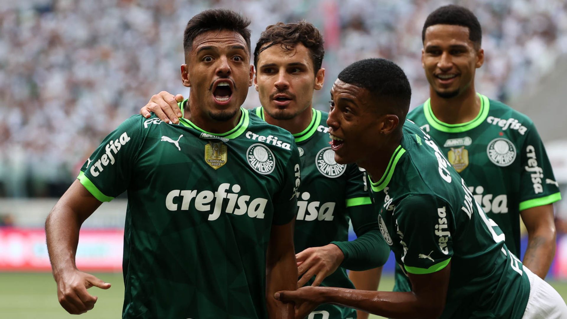 Palmeiras em campo na final do Campeonato Paulista 2023