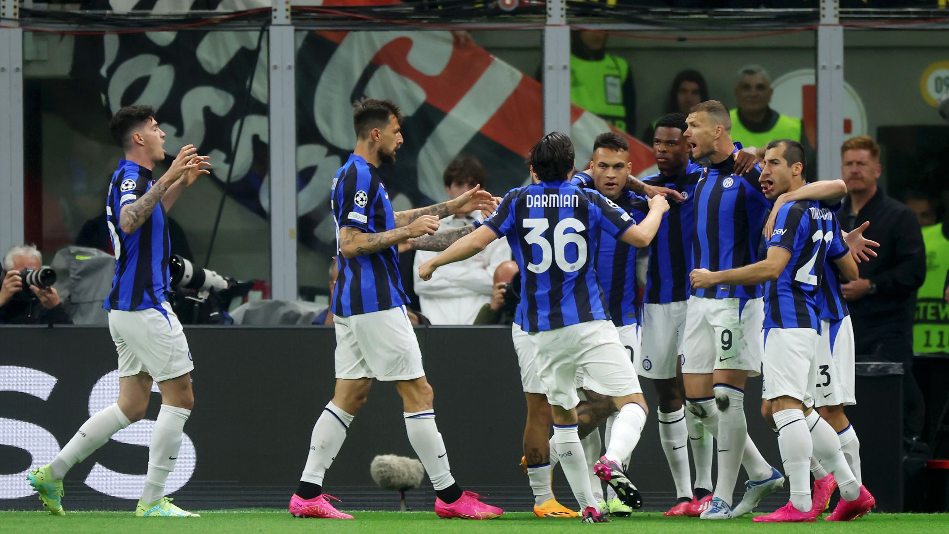 Inter de Milão venceu o Milan na primeira partida da semifinal, pelo placar de 2 a 0 (Crédito: Getty Images)