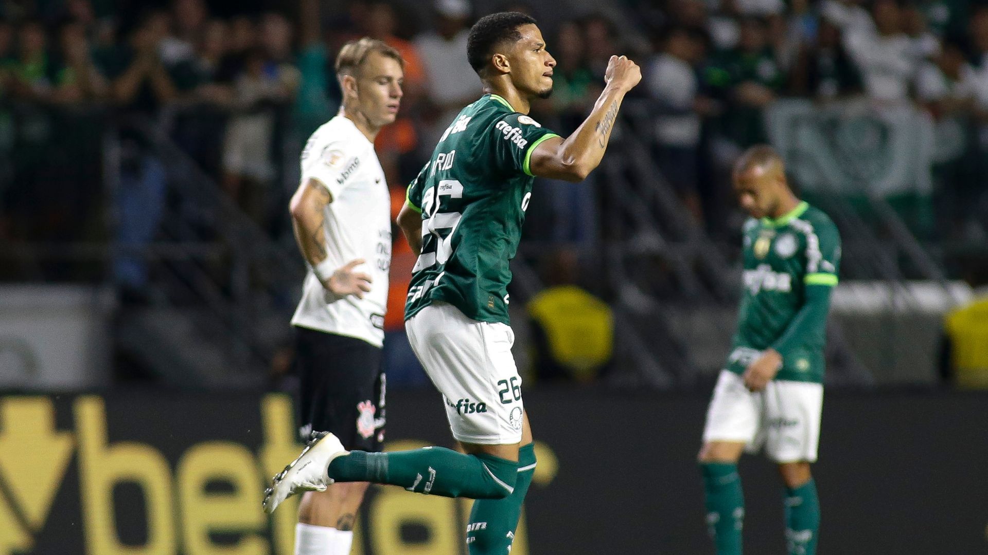 Murilo marcou um dos gols do Palmeiras contra o Corinthians (Crédito: Getty Images)