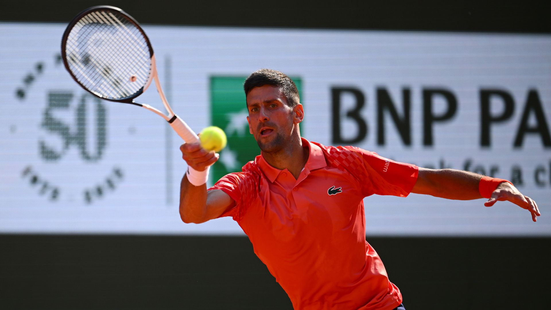 Djokovic em ação contra Khachanov (Crédito: Getty Images)