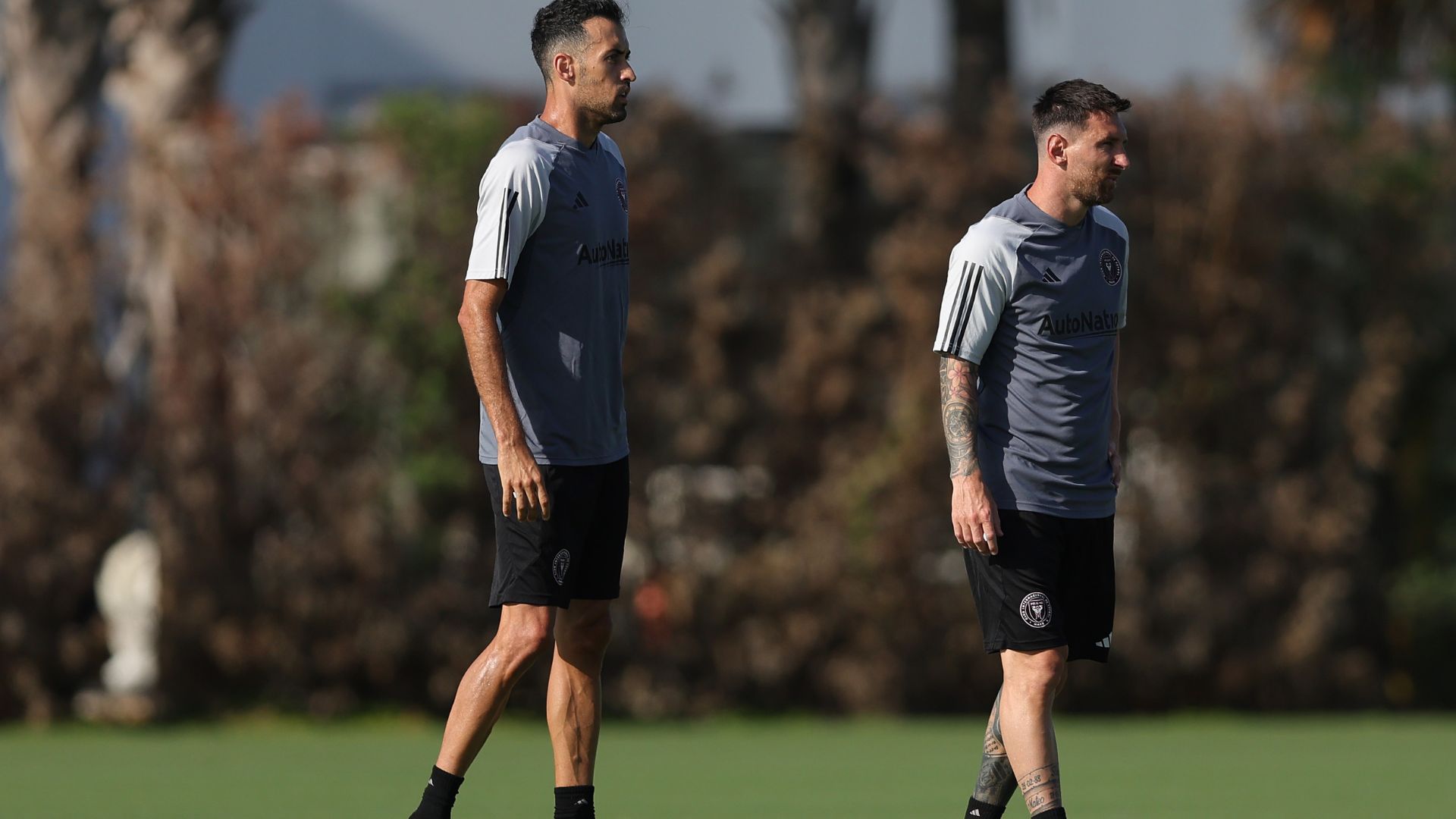 Messi e Busquets treinando no Inter Miami