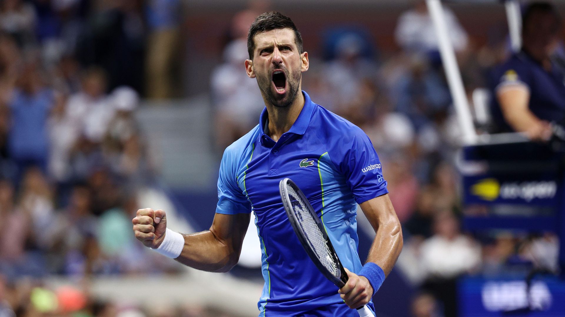 Djokovic em ação e vibrando no US Open