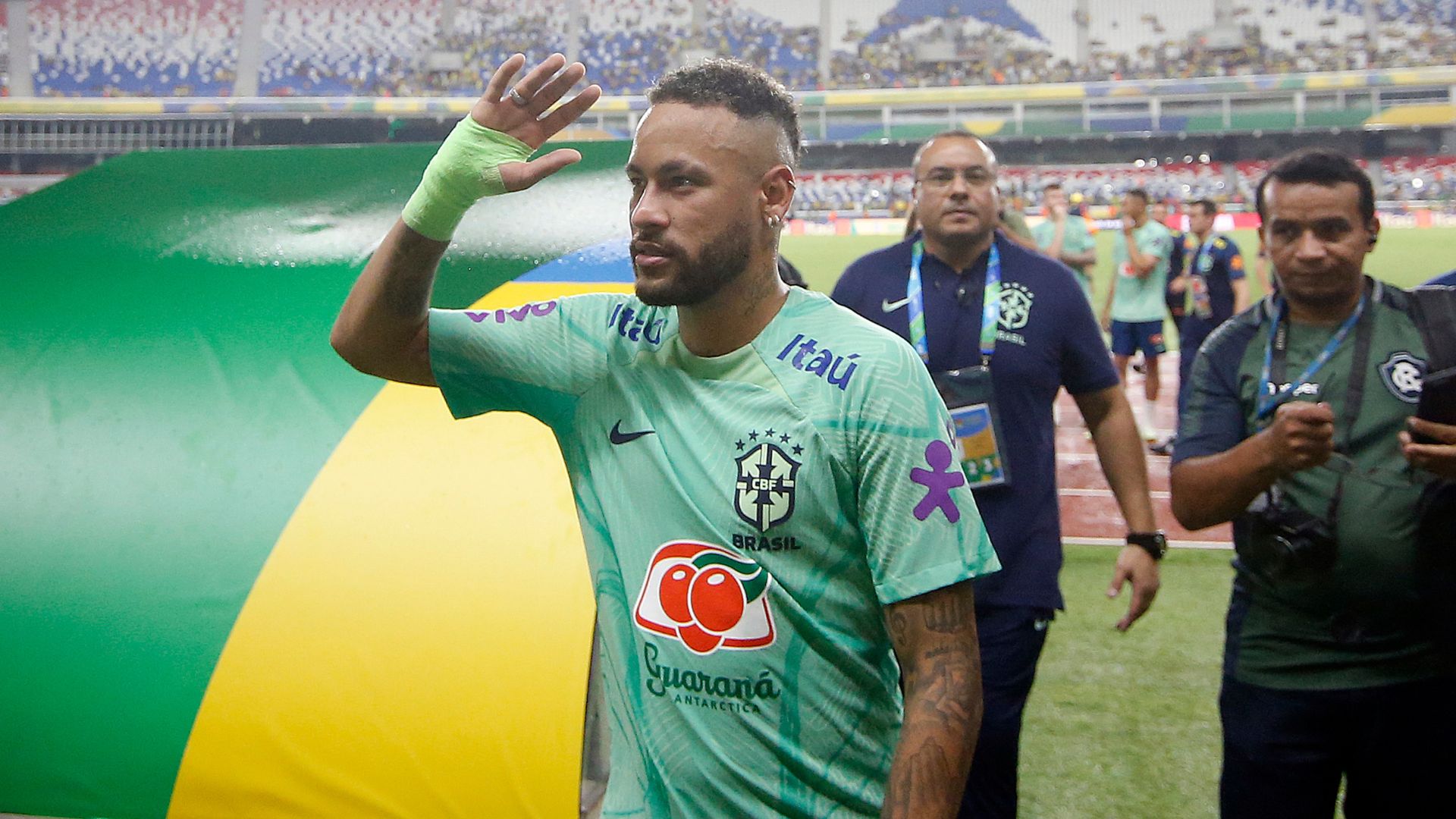 Neymar durante treinamento da Seleção Brasileira (Crédito: Vitor Silva / CBF)