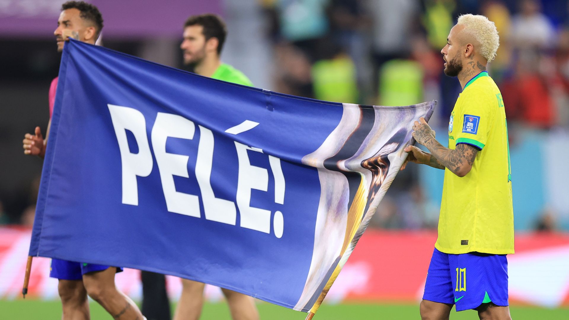 Homenagem da Seleção Brasileira a Pelé durante a Copa do Mundo (Crédito: Getty Images)