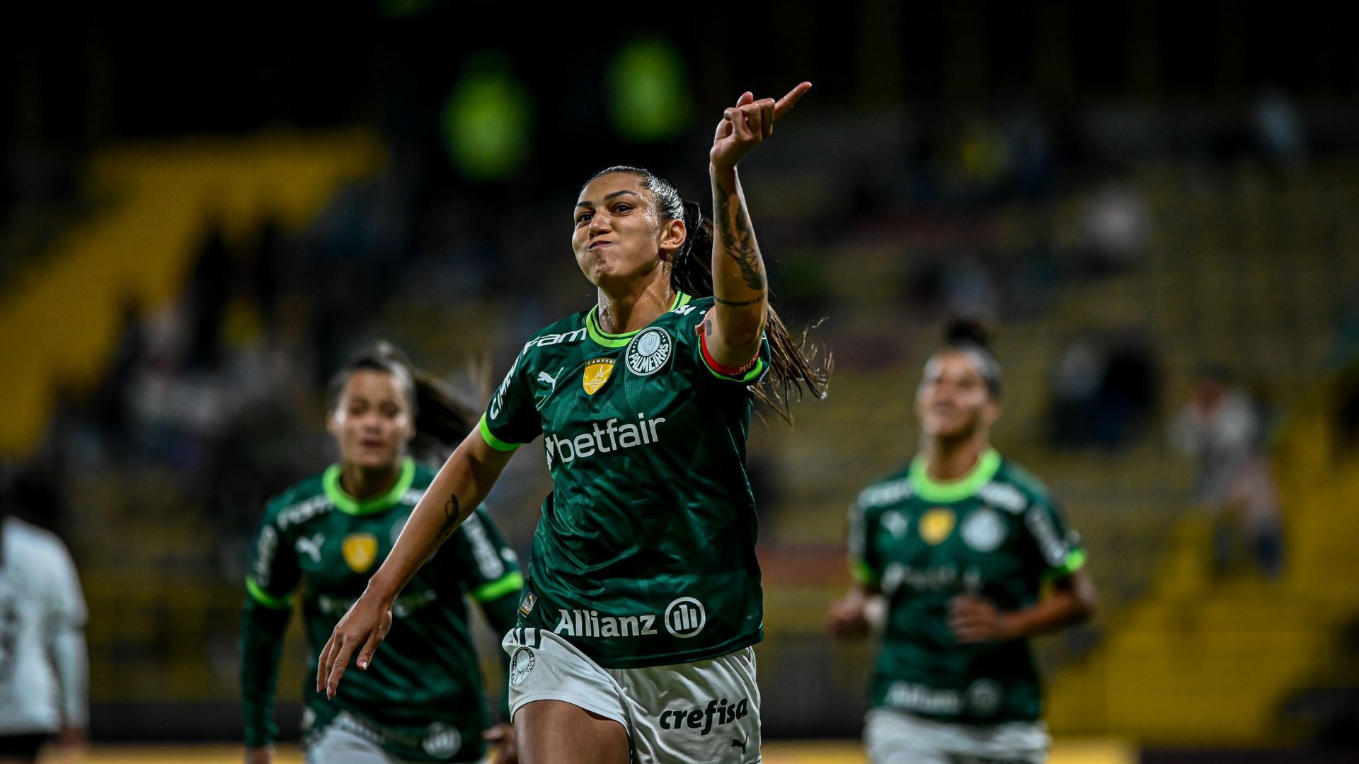 Bia Zaneratto comemora gol pelo Palmeiras (Crédito: Staff Images Woman/ Conmebol)