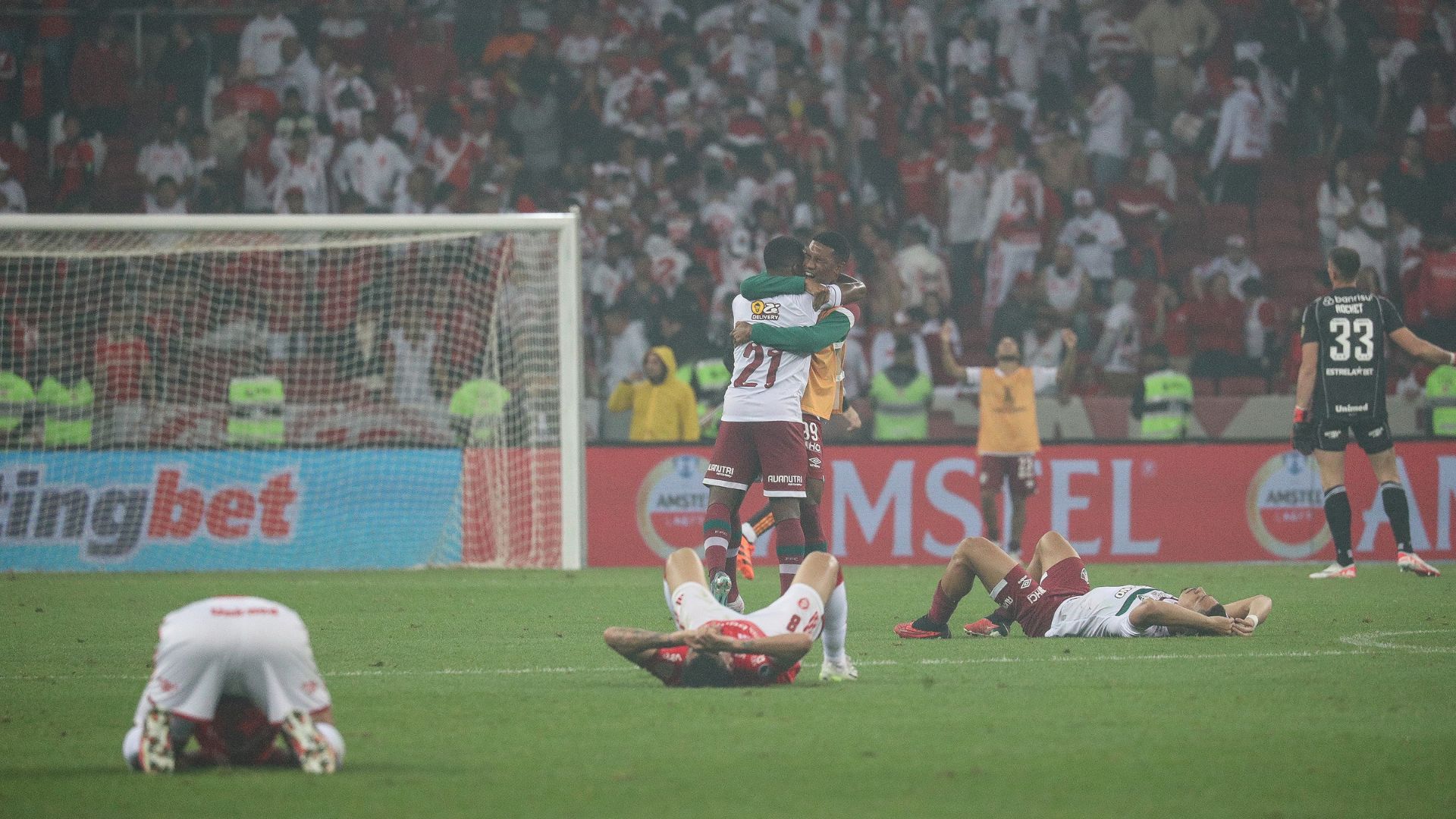 Fluminense comemorando vaga na final da Libertadores