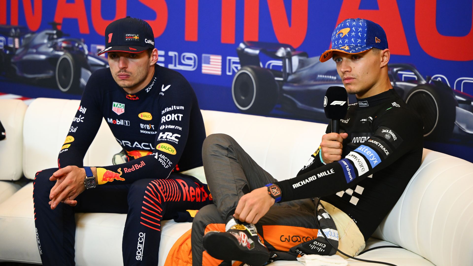 Norris e Verstappen após p GP dos Estados Unidos (Crédito: Getty Images)