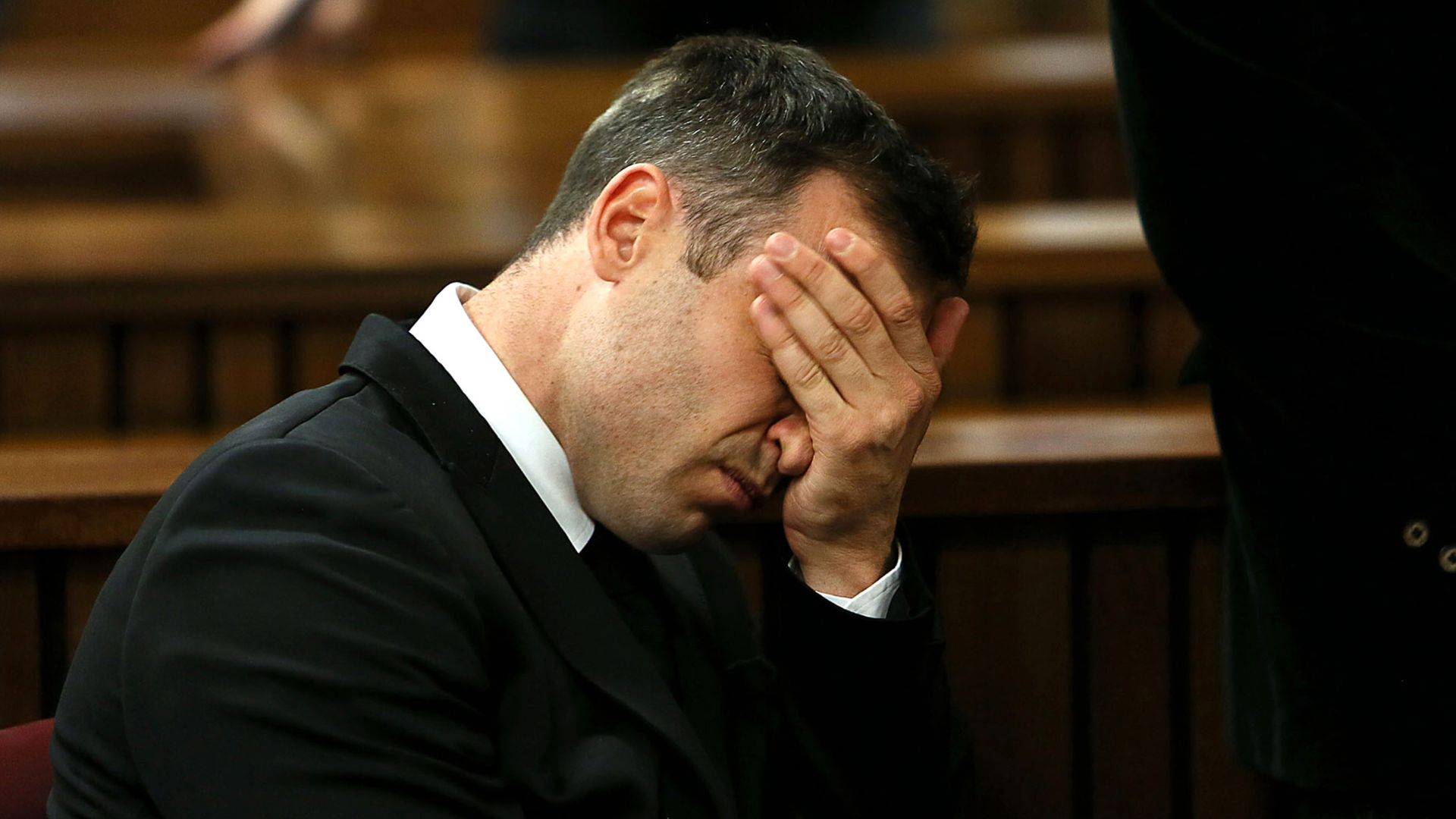 Oscar Pitorious durante um dos seus julgamentos (Crédito: Getty Images)