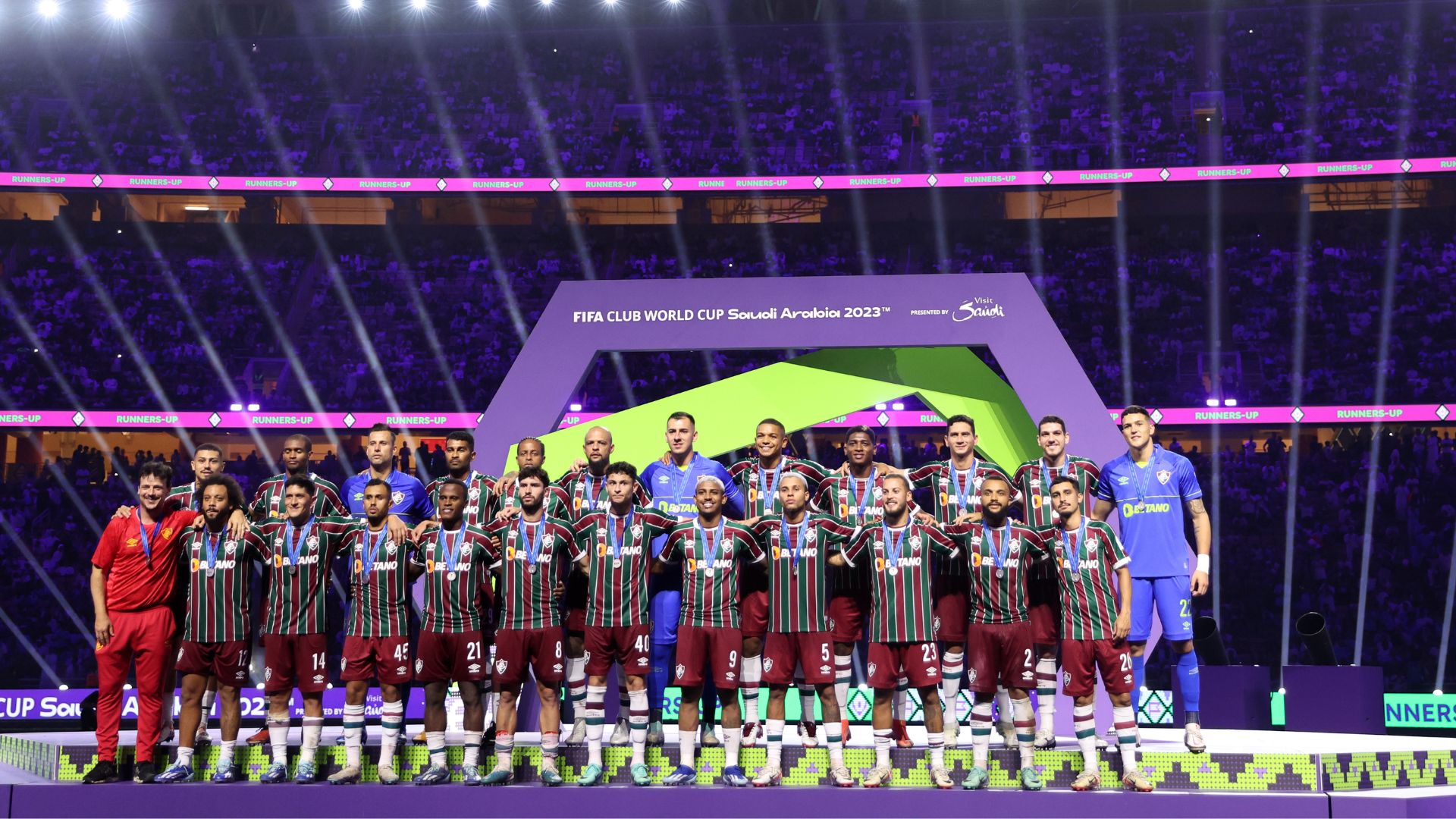 Fluminense após a premiação de segundo colocado do Mundial de Clubes (Crédito: Getty Images)