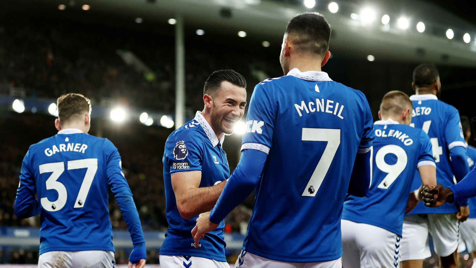 Momento da comemoração do gol do Everton (Crédito: Getty Images)
