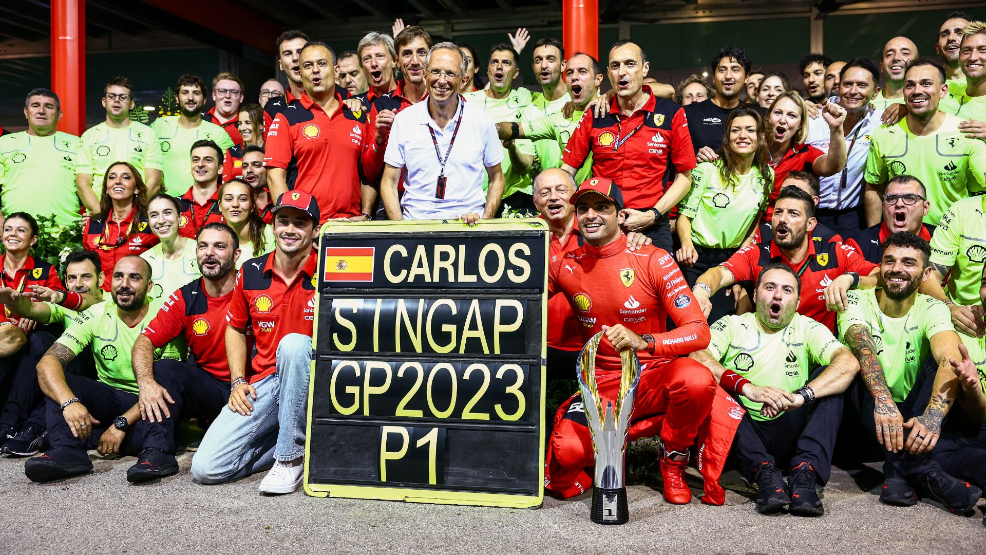 Comemoração da Ferrari no GP de Singapura 