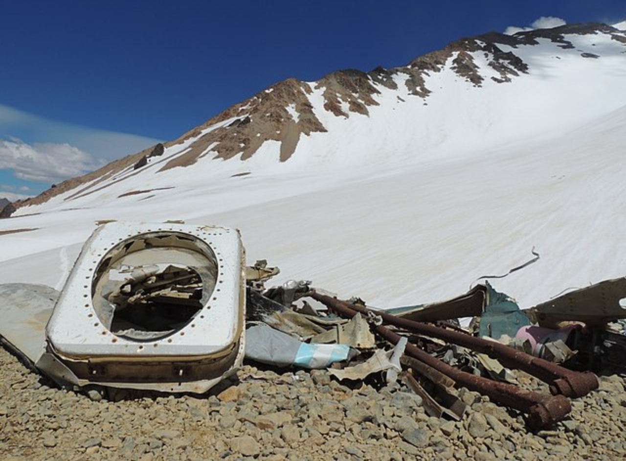 Restos do avião que caiu nos Andes em 1972 / Crédito: Foto por Wunabbis pelo Wikimedia Commons