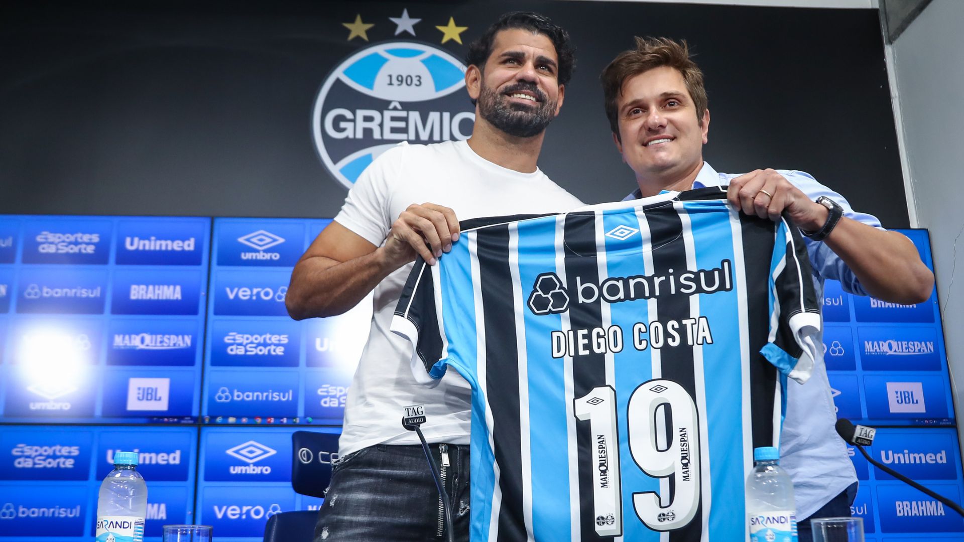 Diego Costa, o novo camisa 19 do Grêmio (Crédito: Lucas Uebel / Grêmio)