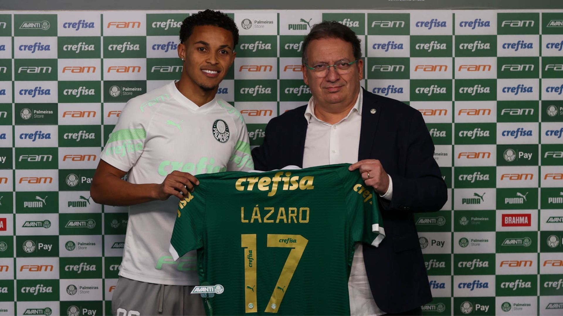 Lázaro é o novo camisa 17 do Palmeiras (Crédito: Cesar Greco / Palmeiras)