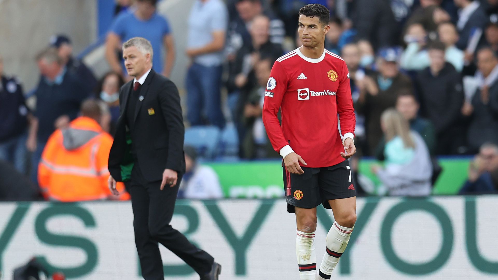 Cristiano Ronaldo e Solskjaer pelo Manchester United
