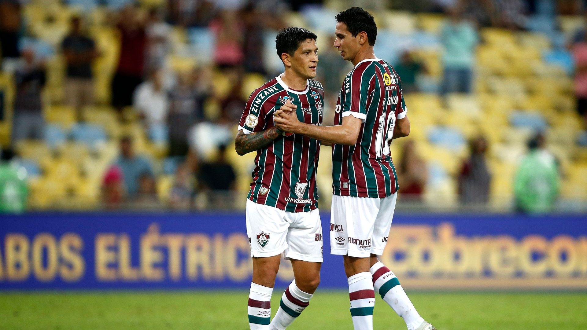 Ganso e Cano juntos atuando pelo Fluminense, em 2023 (Crédito: Getty Images)