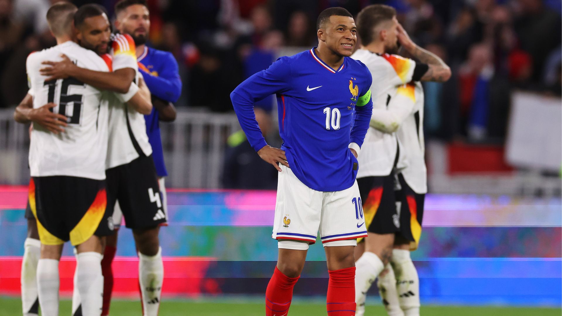 Kylian Mbappé após a derrota da França para a Alemanha (Crédito: Getty Images)