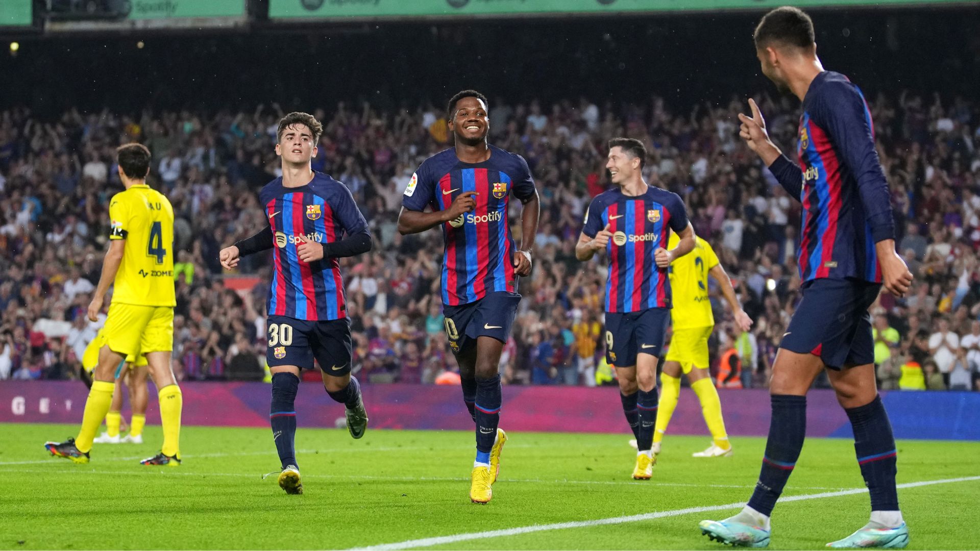 Ansu Fati fez um dos gols da vitória do Barcelona