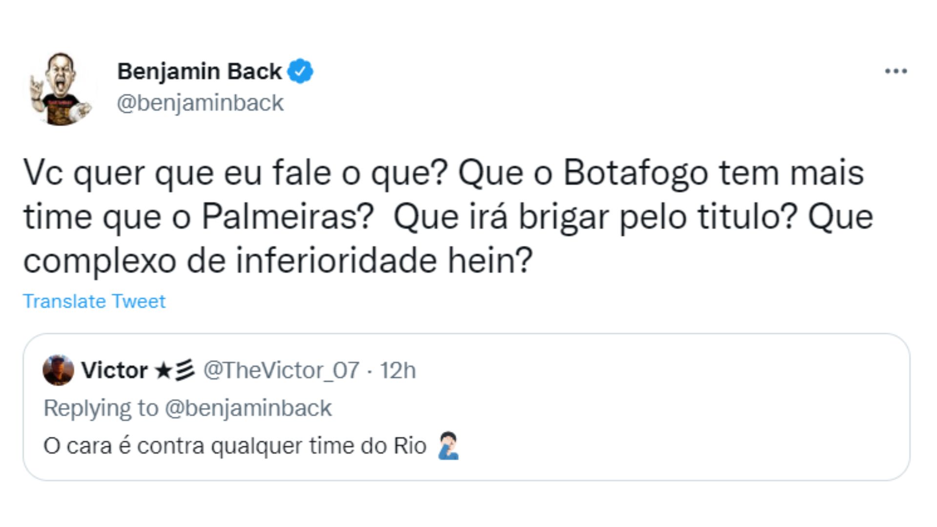 Benja discute com torcedores do Botafogo
