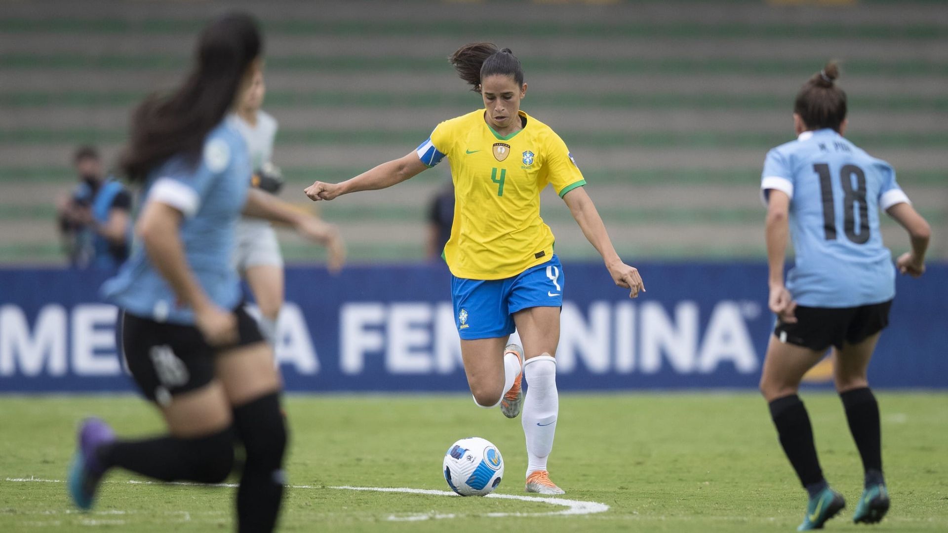 Brasil em campo durante a Copa América feminina