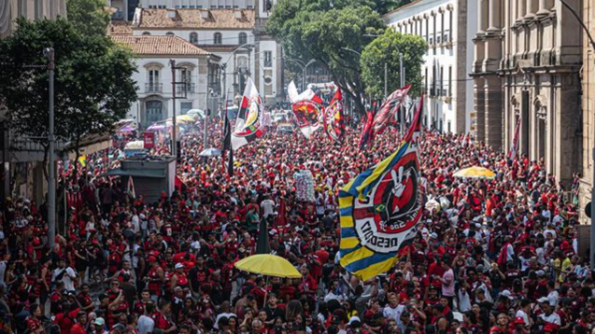 Comemoração do Flamengo contou com mais de dois milhões de torcedores nas ruas (Crédito: Reprodução / Instagram)