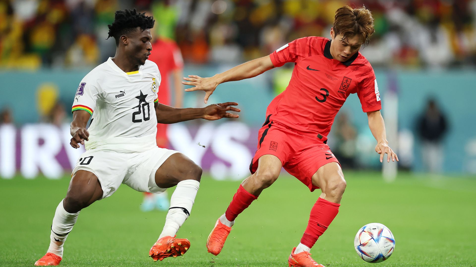 Coreia do Sul x Gana em disputa na Copa do Mundo 2022