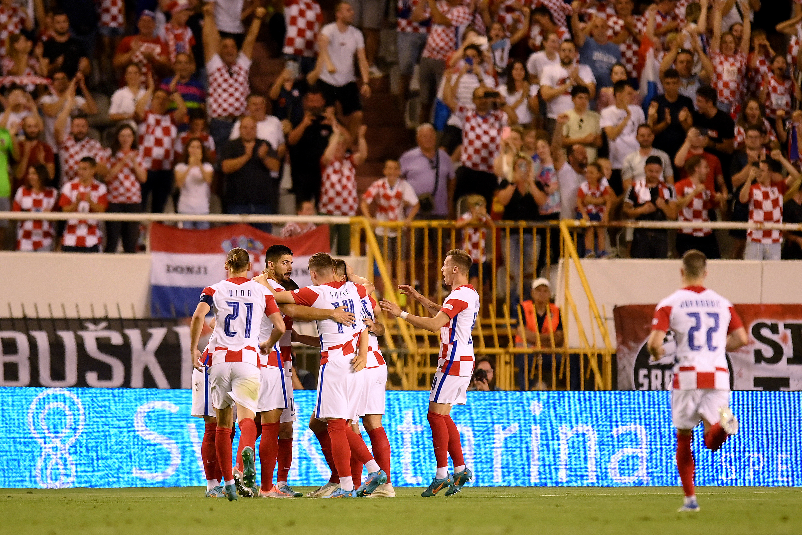 Croácia comemorando gol de empate