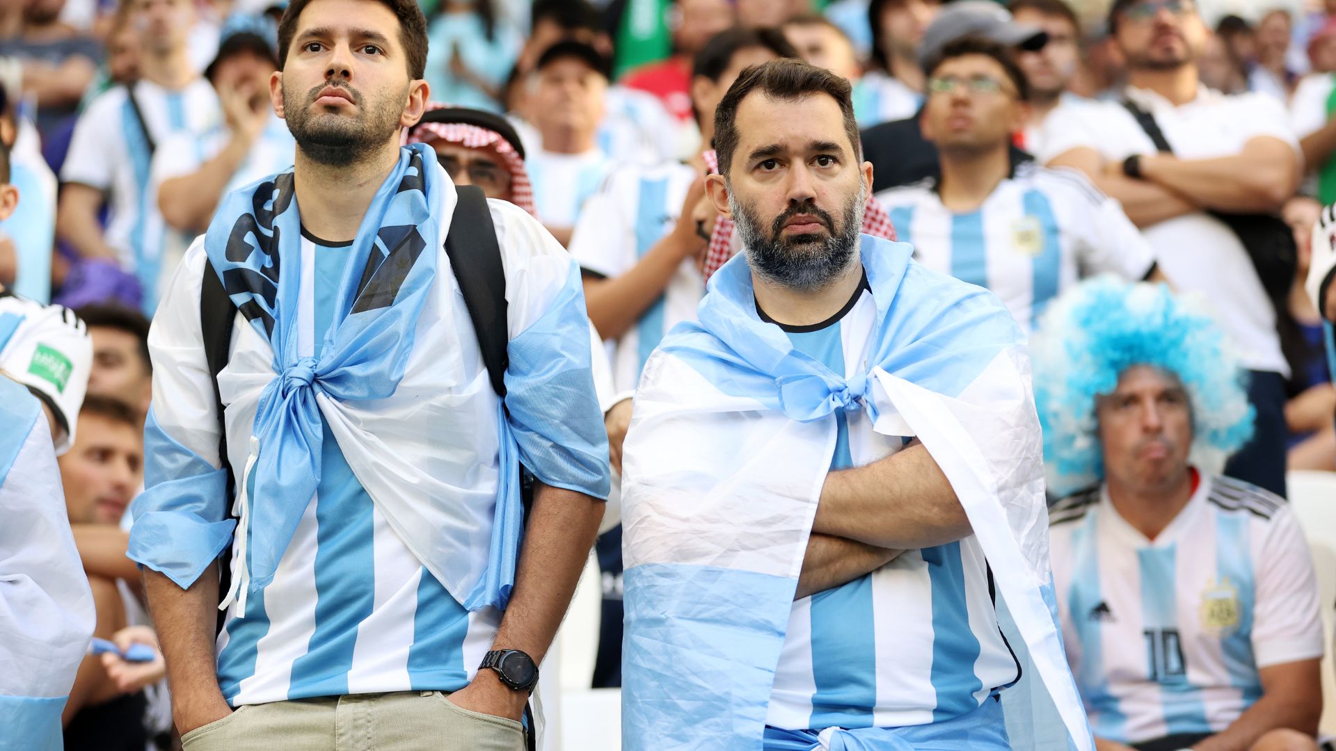 Torcida da Argentina na derrota para a Arábia Saudita na Copa do Mundo