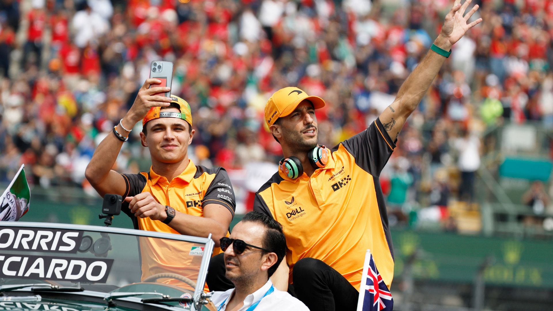 Lando Norris e Daniel Ricciardo, da McLaren, na F1
