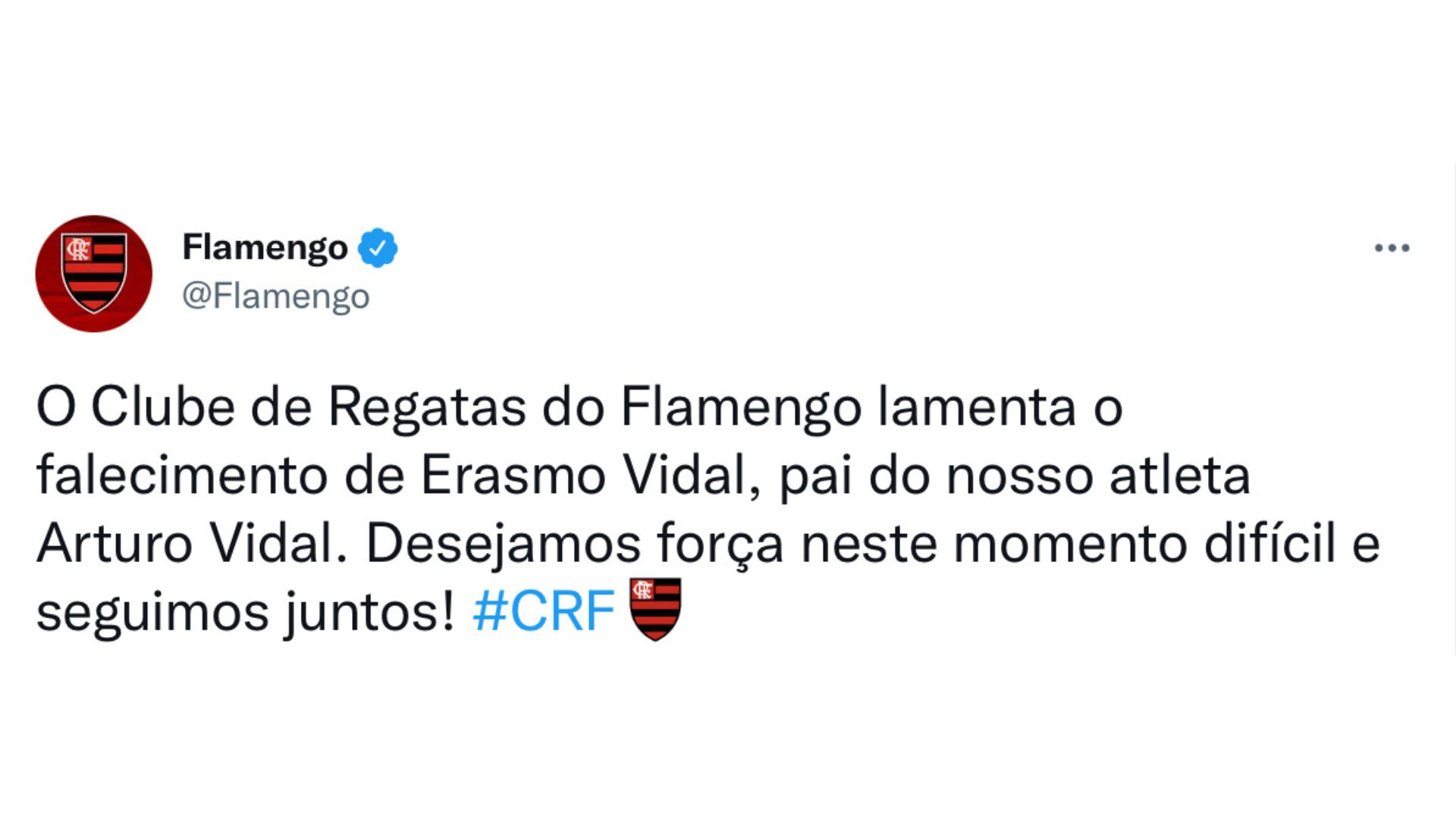 Flamengo lamenta morte de Erasmo Vidal
