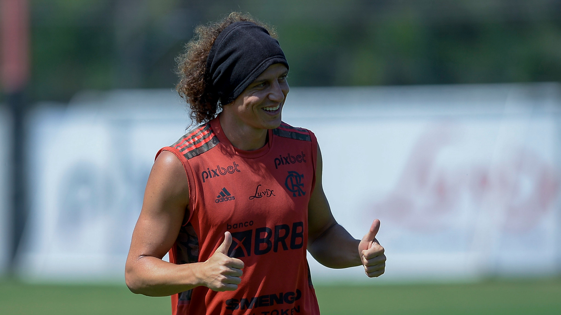 David Luiz no treino do Flamengo