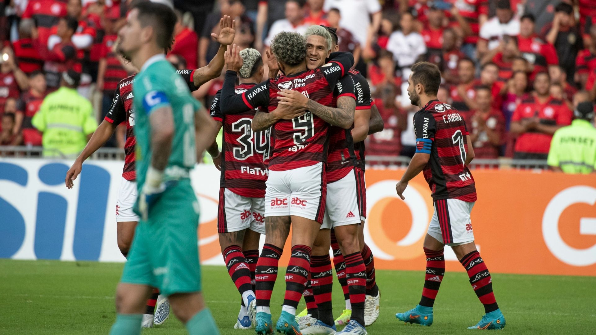 Jogadores do Flamengo em ação 