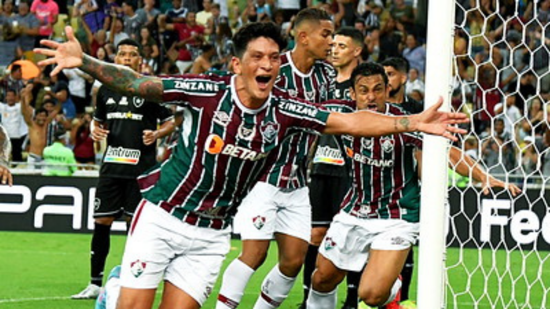 Fluminense comemorando a classificação para a final do Campeonato Carioca