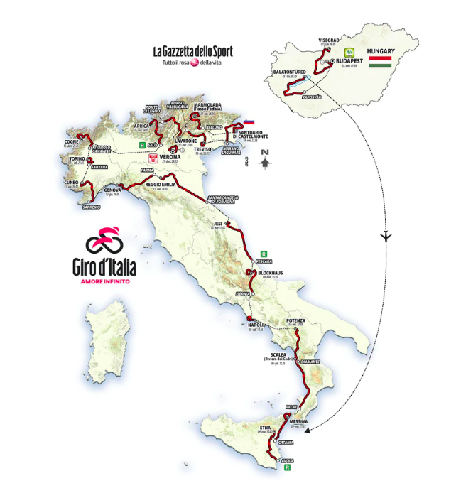 O Giro d’Italia 2022 levará cerca de 176 ciclistas ao país europeu