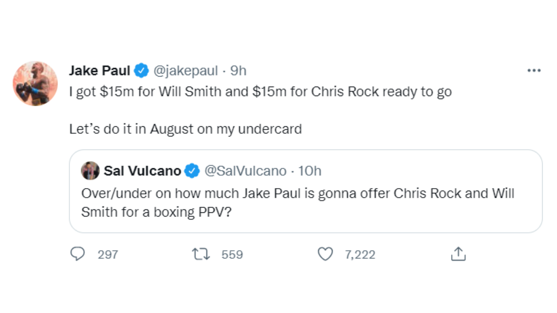 Jake Paul faz proposta pelo Twitter
