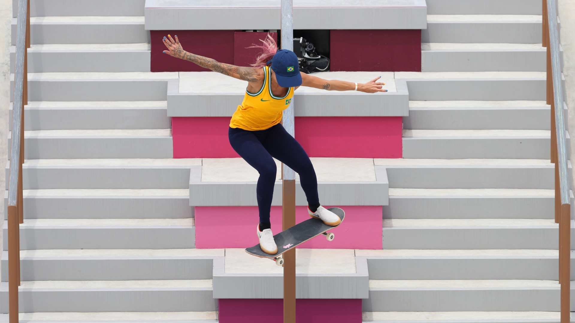 Leticia Bufoni em disputa nas Olimpíadas de Tóquio