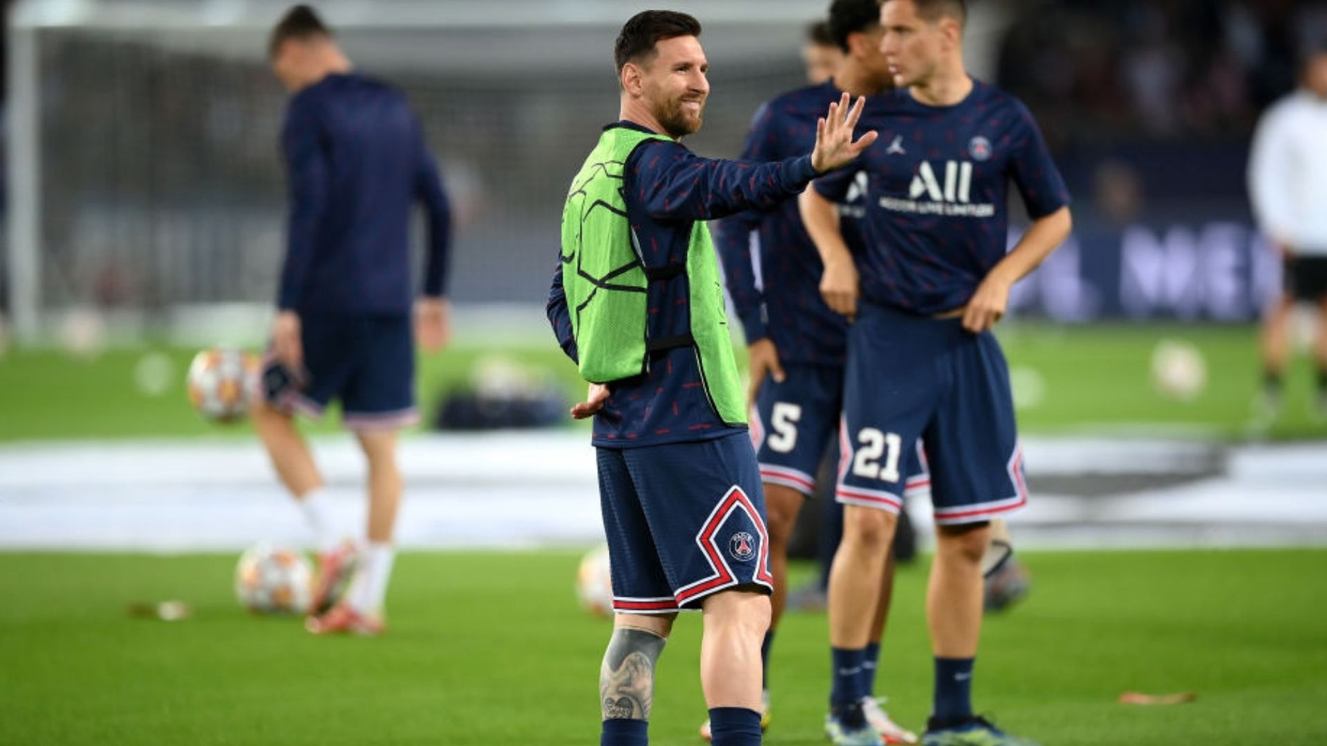 Messi durante o treinamento pelo PSG