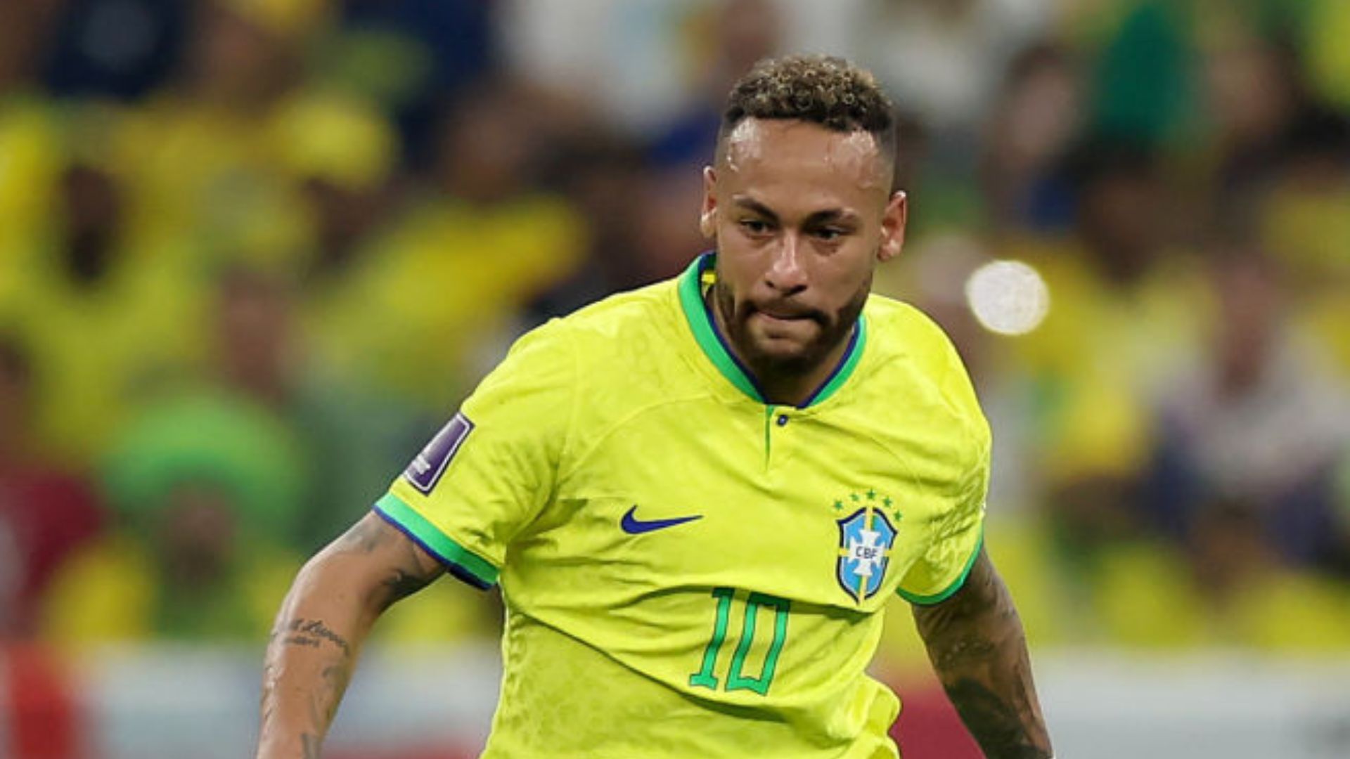 Neymar em ação na Copa do Mundo pelo Brasil