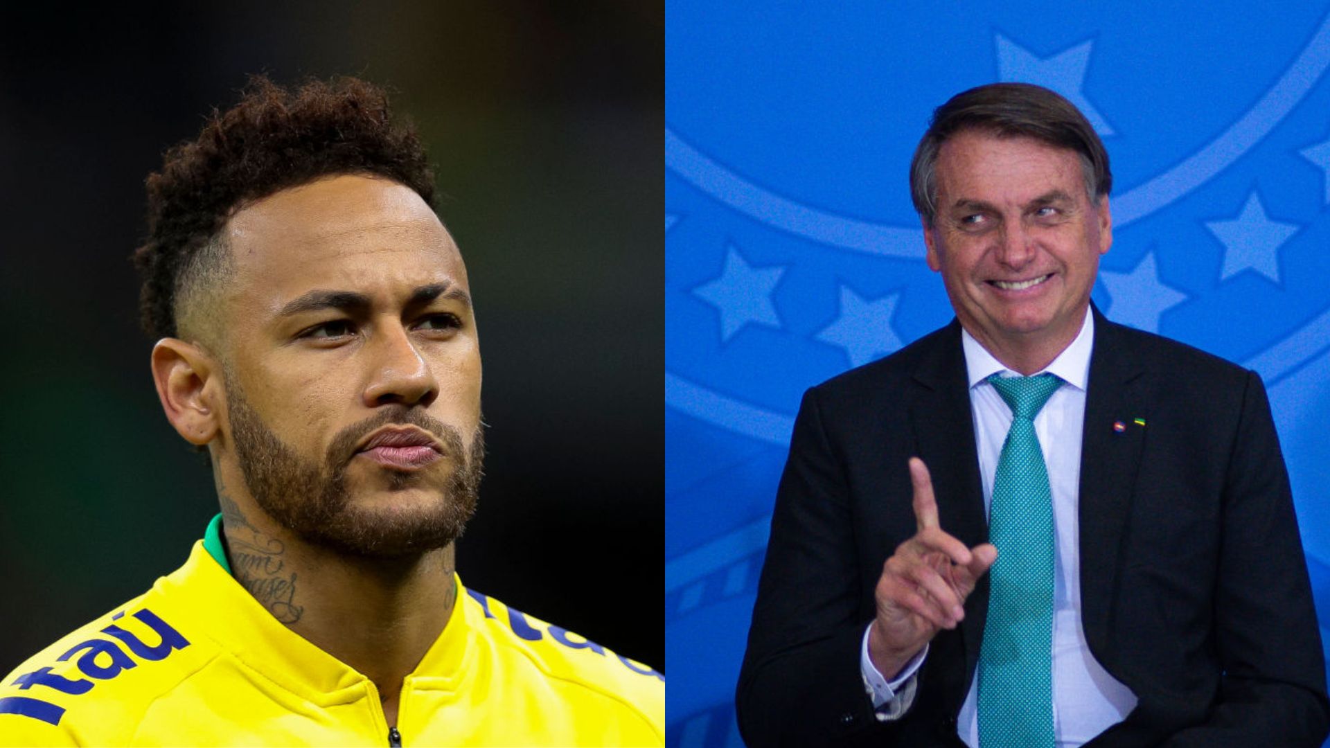 Montagem de Neymar e Bolsonaro