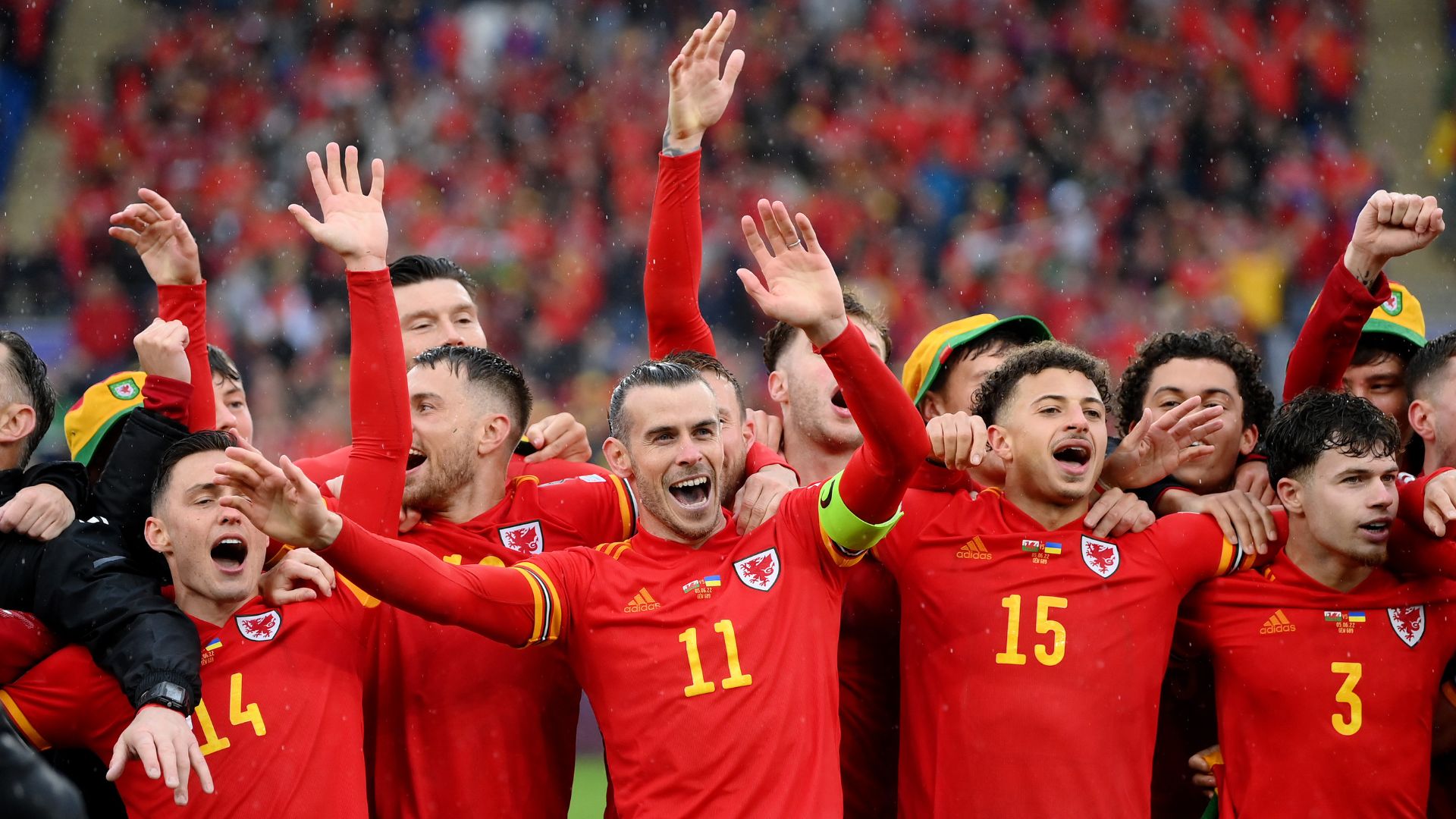 País de Gales se classificou para a Copa em partida contra a Ucrânia (Crédito: Getty Images)