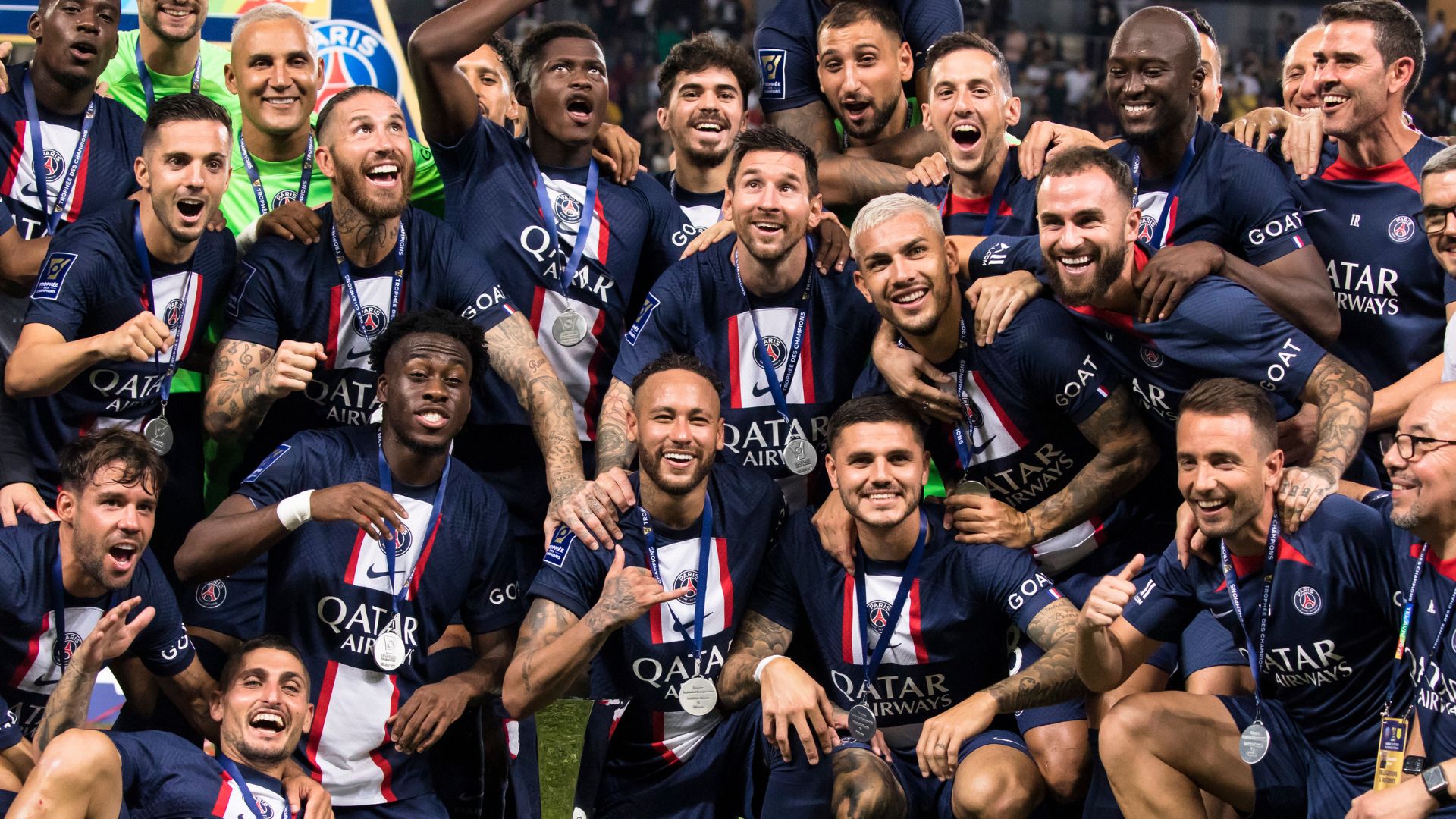 PSG comemora título da Supercopa da França, em 2022