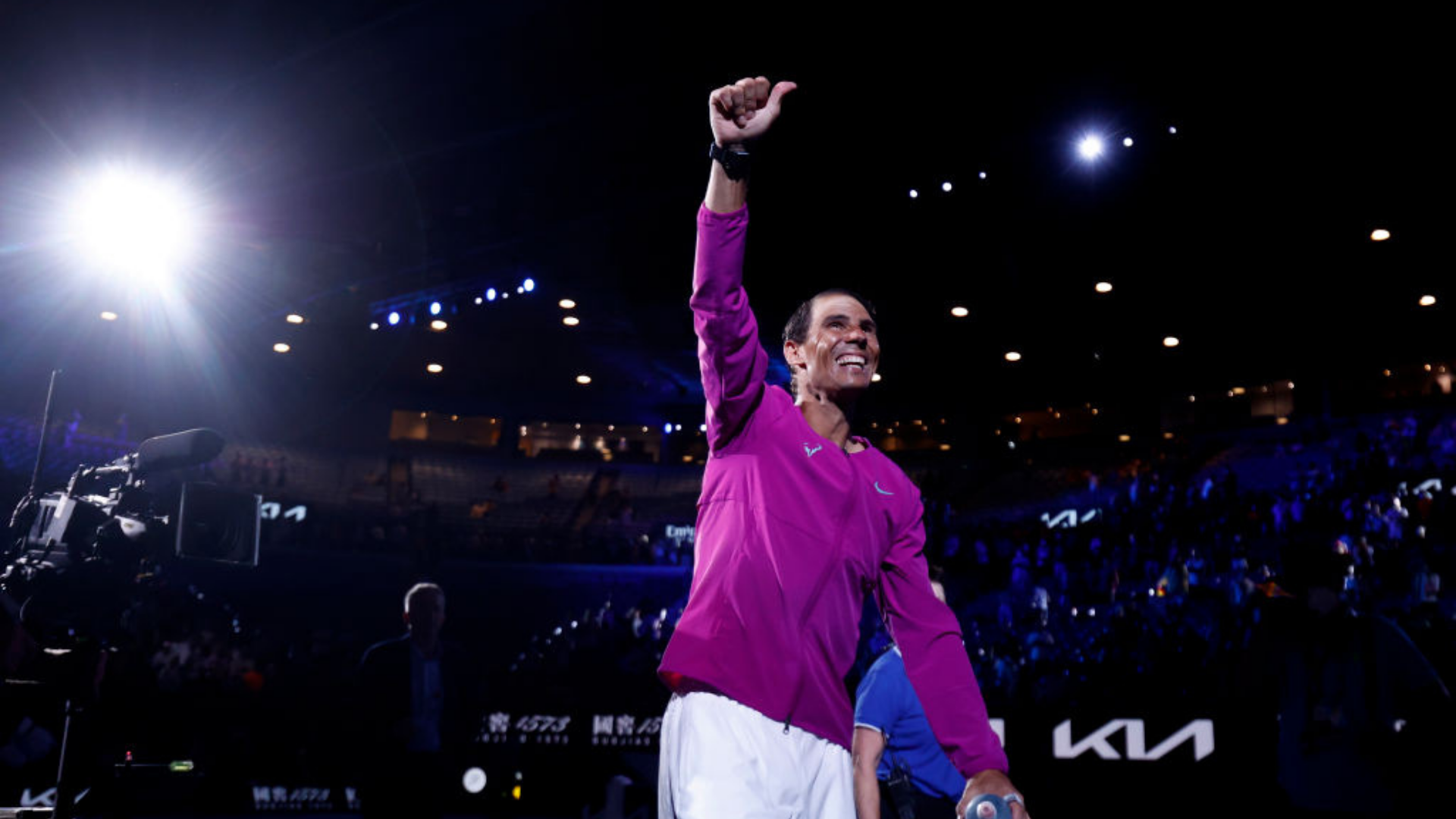 Rafael Nadal comemorando o título do Australian Open