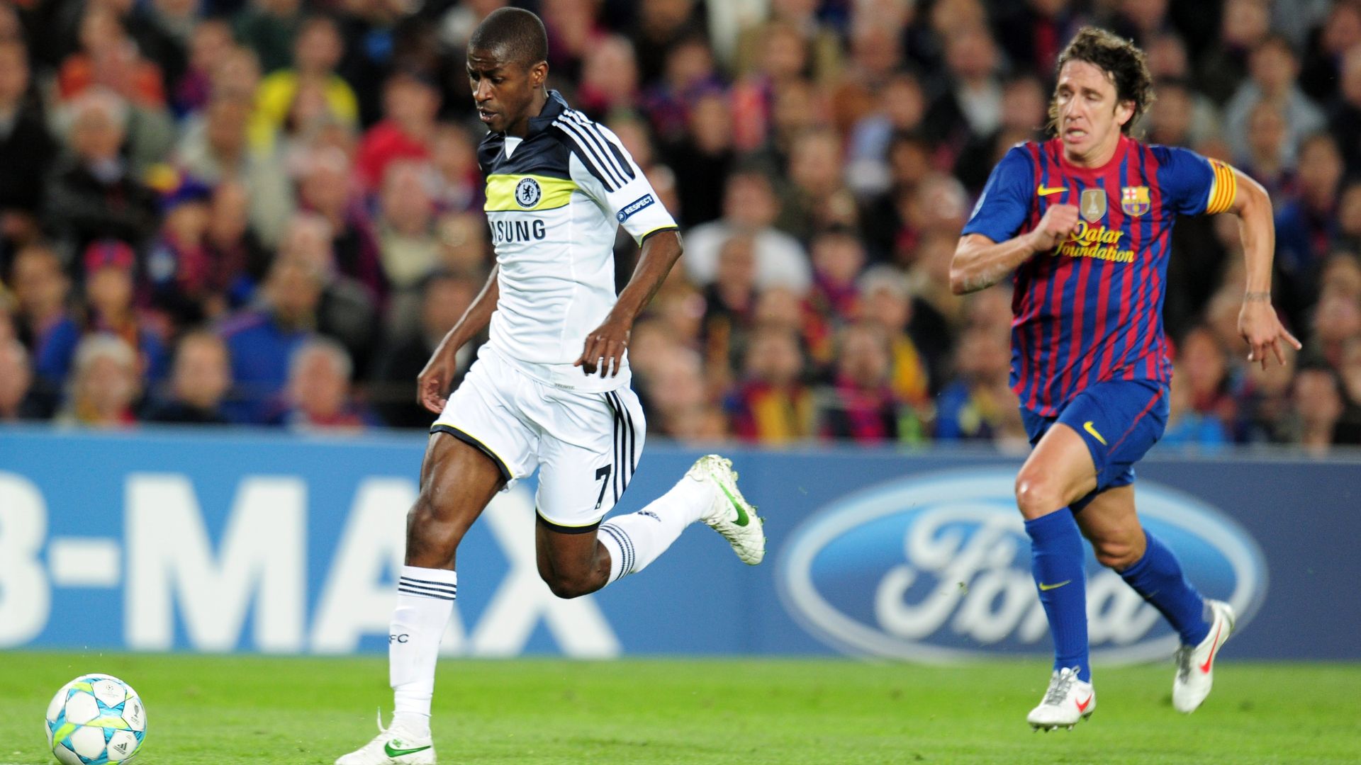 Ramires em partida de gol em semifinal de Champions League, contra o Barcelona
