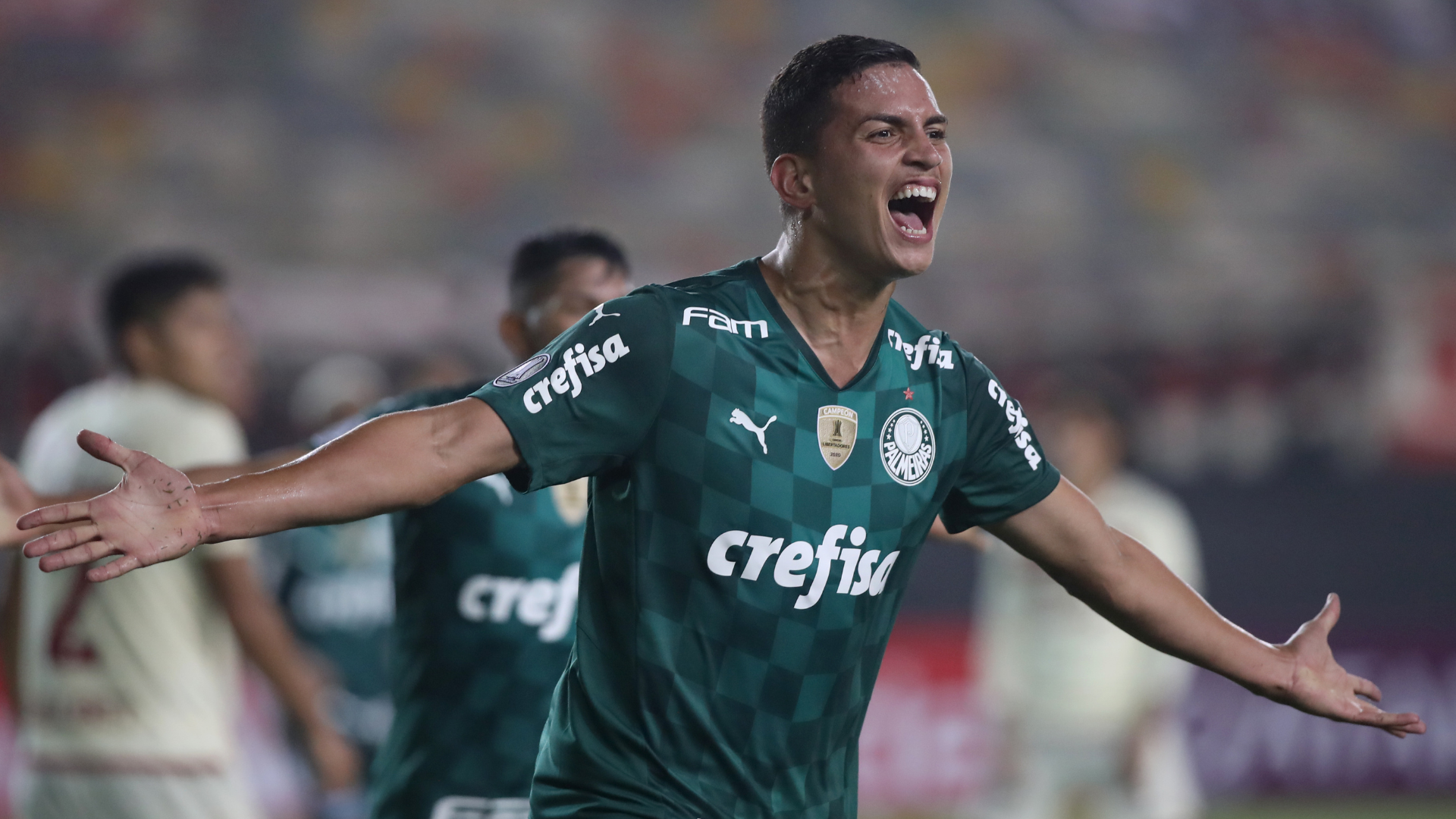 Renan marcando seu primeiro gol pelo Palmeiras
